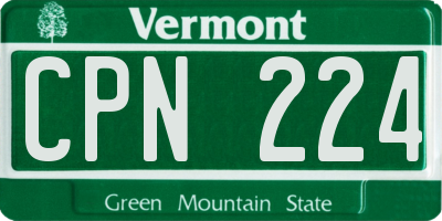 VT license plate CPN224