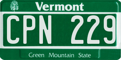 VT license plate CPN229