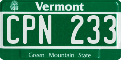 VT license plate CPN233