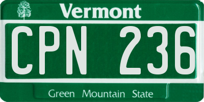 VT license plate CPN236