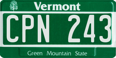 VT license plate CPN243