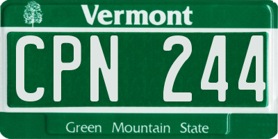 VT license plate CPN244