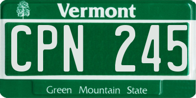 VT license plate CPN245