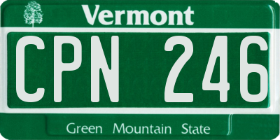 VT license plate CPN246