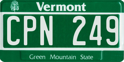 VT license plate CPN249
