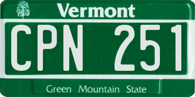 VT license plate CPN251