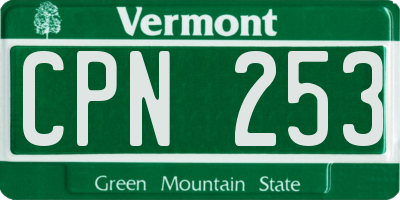 VT license plate CPN253