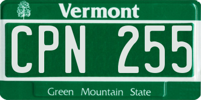 VT license plate CPN255