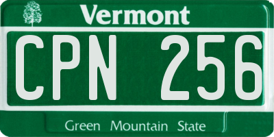 VT license plate CPN256