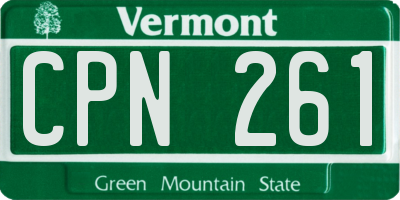 VT license plate CPN261