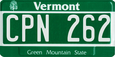 VT license plate CPN262