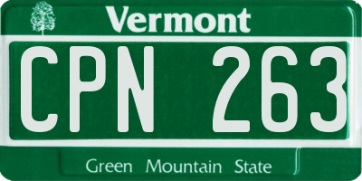 VT license plate CPN263
