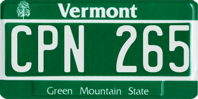 VT license plate CPN265