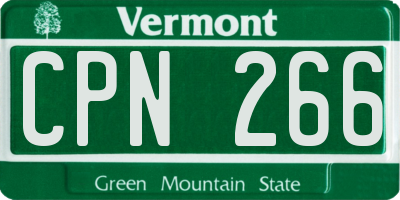 VT license plate CPN266