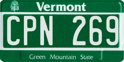 VT license plate CPN269