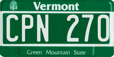 VT license plate CPN270