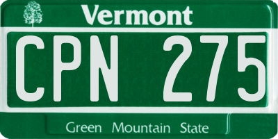 VT license plate CPN275