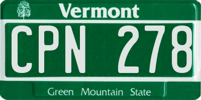 VT license plate CPN278