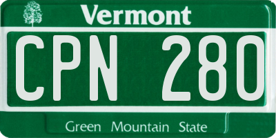 VT license plate CPN280