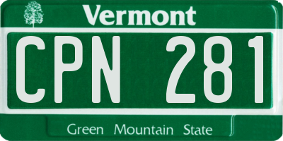 VT license plate CPN281