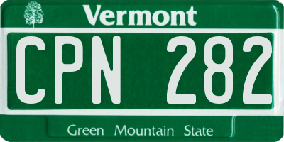 VT license plate CPN282