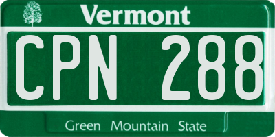 VT license plate CPN288