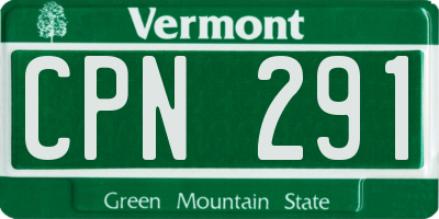 VT license plate CPN291