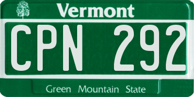 VT license plate CPN292