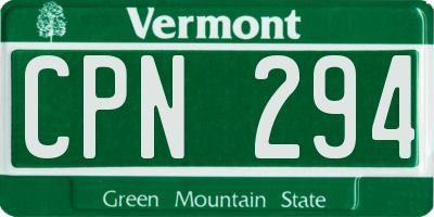 VT license plate CPN294
