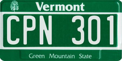 VT license plate CPN301