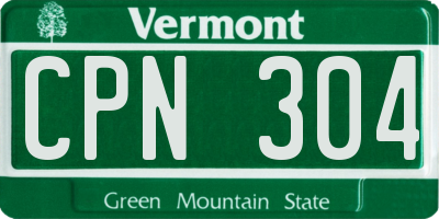 VT license plate CPN304
