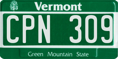VT license plate CPN309