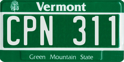 VT license plate CPN311
