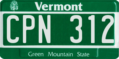 VT license plate CPN312