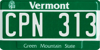 VT license plate CPN313