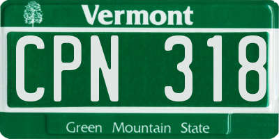 VT license plate CPN318