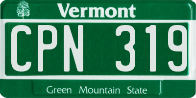 VT license plate CPN319