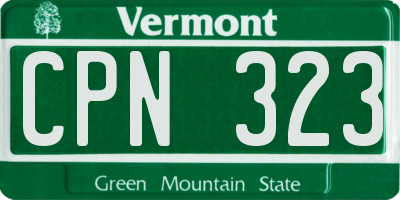 VT license plate CPN323
