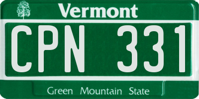VT license plate CPN331