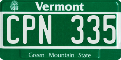 VT license plate CPN335