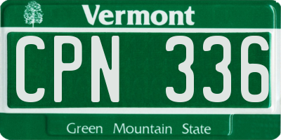 VT license plate CPN336