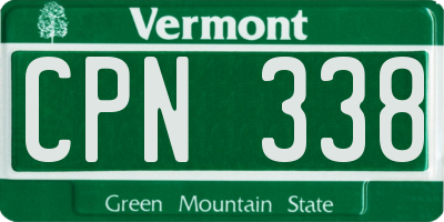 VT license plate CPN338
