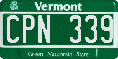 VT license plate CPN339