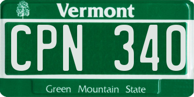 VT license plate CPN340