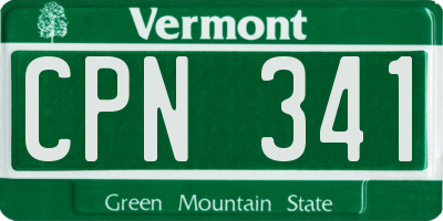 VT license plate CPN341