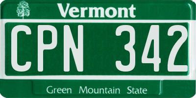 VT license plate CPN342