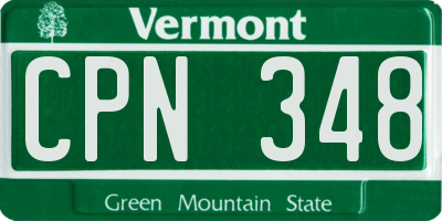 VT license plate CPN348