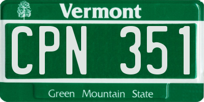 VT license plate CPN351