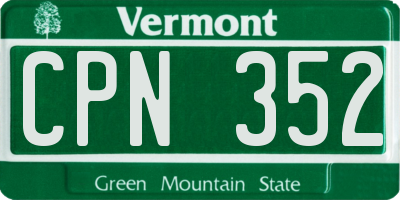 VT license plate CPN352