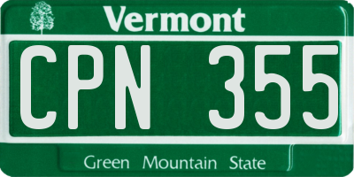 VT license plate CPN355